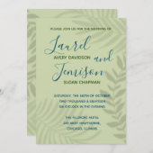 Shadow Palm Sage Wedding Invitation Kaart (Voorkant / Achterkant)