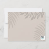 Shadow Palm Tan Bedankkaart (Achterkant)