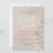 Shadow Palm Tan en Coral Shower Invitation Kaart (Voorkant)