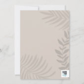 Shadow Palm Tan en Coral Shower Invitation Kaart (Achterkant)
