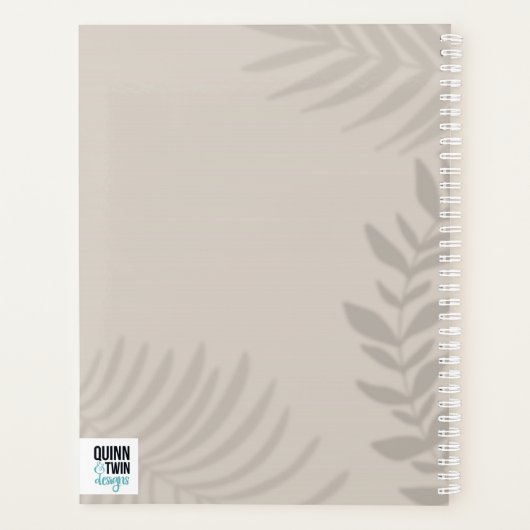 Shadow Palm Tan Planner (Achterkant)