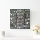 Shadow Planks Wood Deck Knotty_with numbers Vierkante Klok (Huis)