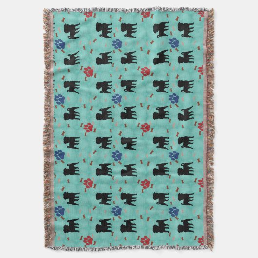 Shadow Pug Deken (Voorkant Verticaal)