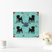 Shadow Pug Vierkante Klok (Huis)