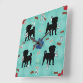 Shadow Pug Vierkante Klok (Hoek)