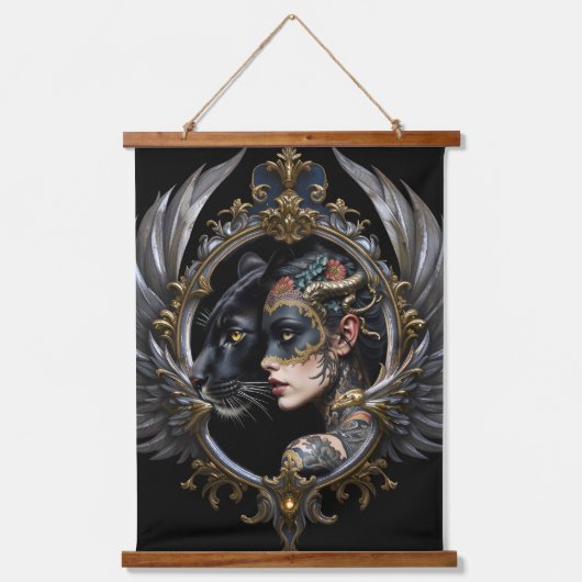 Shadow Queen – Panter Spirit Embleem. Hangend Wandkleed (Voorkant)