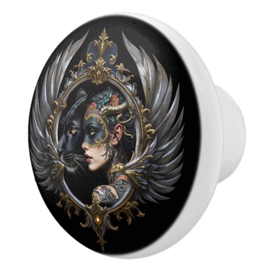 Shadow Queen – Panter Spirit Embleem.  Keramische Knop (Rechts)