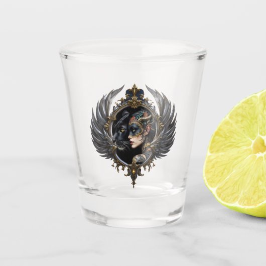 Shadow Queen – Panter Spirit Embleem. Shot Glas (Voorkant)
