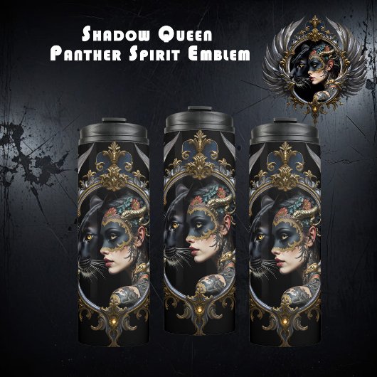 Shadow Queen – Panter Spirit Embleem. Thermosbeker