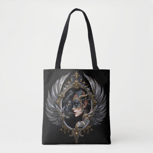 Shadow Queen – Panter Spirit Embleem. Tote Bag (Voorkant)