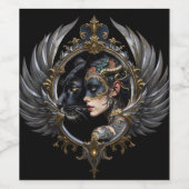 Shadow Queen – Panter Spirit Embleem. Wijn Etiket (Enkel label)