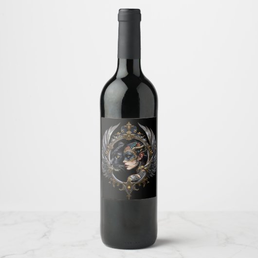 Shadow Queen – Panter Spirit Embleem. Wijn Etiket (Voorkant)