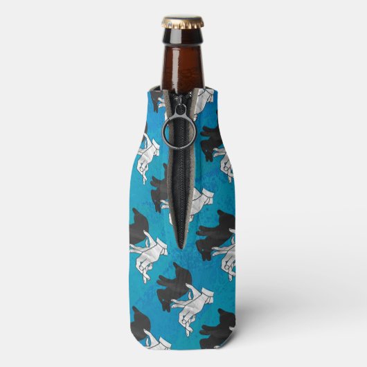 Shadow Rabbit op Blue Flesjeskoeler (Fles Achterkant)