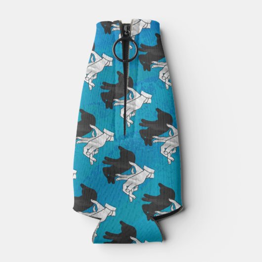 Shadow Rabbit op Blue Flesjeskoeler (Achterkant)