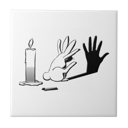 Shadow Rabbit van LightIllusions.com Tegeltje (Voorkant)