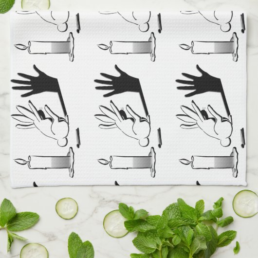 Shadow Rabbit van LightIllusions.com Theedoek (Gevouwen)