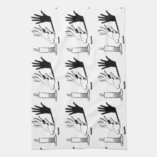 Shadow Rabbit van LightIllusions.com Theedoek (Verticaal)