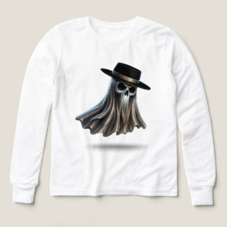 Shadow Reaper – Lange mouw Ghost Fedora T-shirt