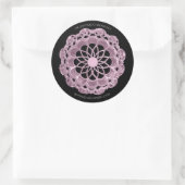 Shadow Roos Mandala Sticker - Roze op Zwart (Tas)