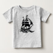 Shadow Sailing Ship – Vintage Ocean Illustration (Voorkant)