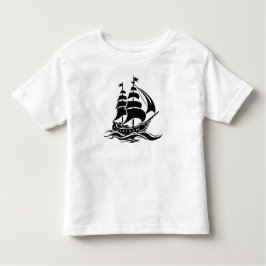 Shadow Sailing Ship – Vintage Ocean Illustration Kinder Shirts