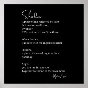 Shadow Self Love Aanmoediging Inspirerend gedicht Poster