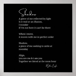Shadow Self Love Aanmoediging Inspirerend gedicht Poster