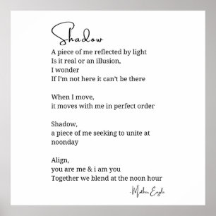 Shadow Self Love Aanmoediging Inspirerend gedicht Poster