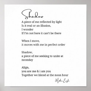 Shadow Self Love Aanmoediging Inspirerend gedicht Poster