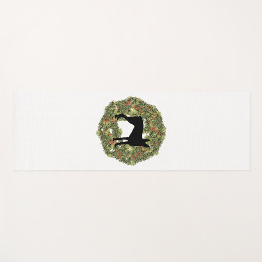 Shadow Silhouette McNab Hond in een Krans Yogamat (Voorkant (horizontaal))