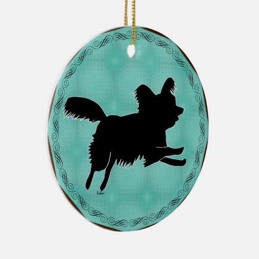 Shadow Silhouette Papillon Keramisch Ornament (Rechts)