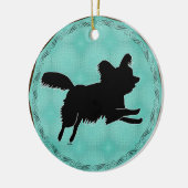 Shadow Silhouette Papillon Keramisch Ornament (Links)