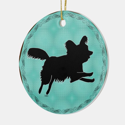 Shadow Silhouette Papillon Keramisch Ornament (Links)