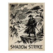 Shadow Strike Samurai Ink Art Poster (Voorkant)