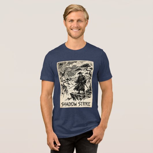 Shadow Strike Samurai Ink Art Tri-Blend Shirt (Voorkant volledig)