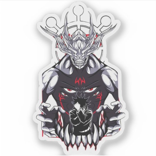🌑 Shadow Summoner Sticker – Anime-Inspired Vinyl  (Voorkant)