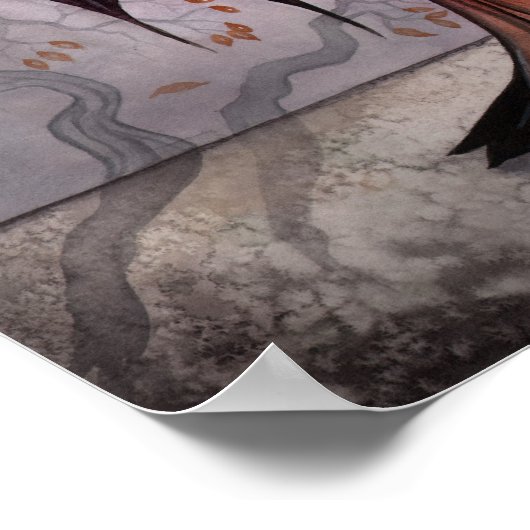 Shadow Trees Gothic Fairy Vampire Art Poster (Hoek)