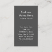 Shadow Turkey Noir Visitekaartje (Achterkant)