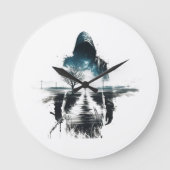 Shadow Wanderer Art Clock Grote Klok (Voorkant)