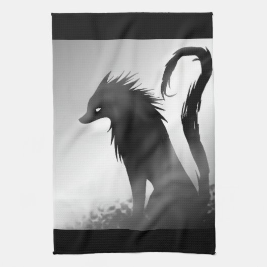 Shadow Wolf Anime Towel Theedoek (Verticaal)