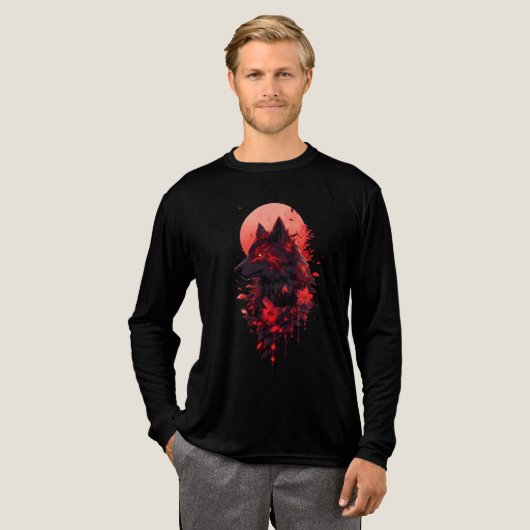 Shadow Wolf episch ontwerp Tri-Blend Shirt (Voorkant)