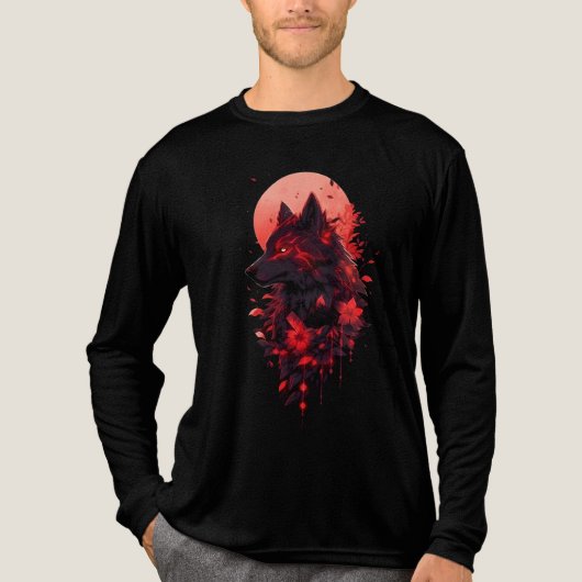 Shadow Wolf episch ontwerp Tri-Blend Shirt (Voorkant volledig)