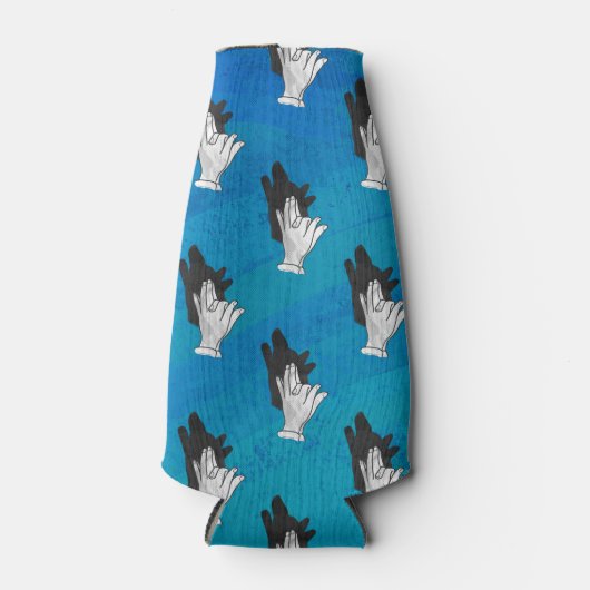 Shadow Wolf op Blue Flesjeskoeler (Voorkant)