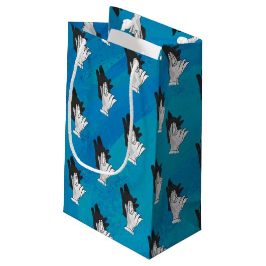 Shadow Wolf op Blue Klein Cadeauzakje (Achterkant Gekanteld)