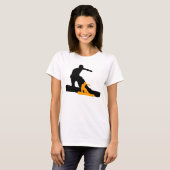 shadowboarder oranje sneeuwboarder t-shirt (Voorkant volledig)