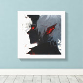 Shadowborn Demon Een spookachtig silhouet Canvas Afdruk (Insitu (Houten vloer))