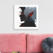 Shadowborn Demon Een spookachtig silhouet Canvas Afdruk (Insitu (Woonkamer))