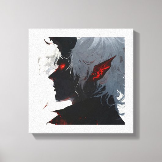Shadowborn Demon Een spookachtig silhouet Canvas Afdruk (Voorkant)