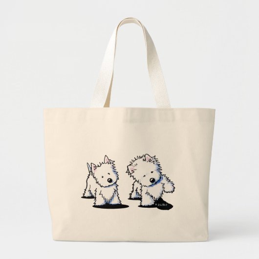 Shadowboxing Westies Grote Tote Bag (Voorkant)