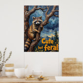 Shadowed Ascent: wasbeer in de schemerboom Poster (Keuken)